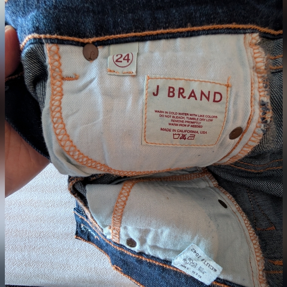 J Brand Women's Y2K 2000s Low Rise Dark Blue Flared Jeans Size 24 - Picture 5 of 5